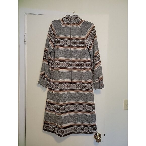 70s David Crystal Mock Turtleneck Sheath Dress Argyle Diamond Motif - Picture 6 of 13